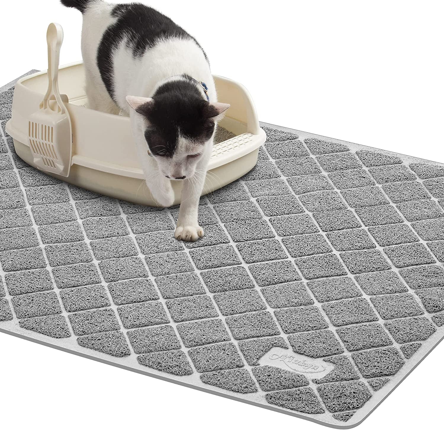 Premium Cat Litter Mat! With A Non-Slip Waterproof Backside, Making A Soft And Easy To Clean Solution For Cats!