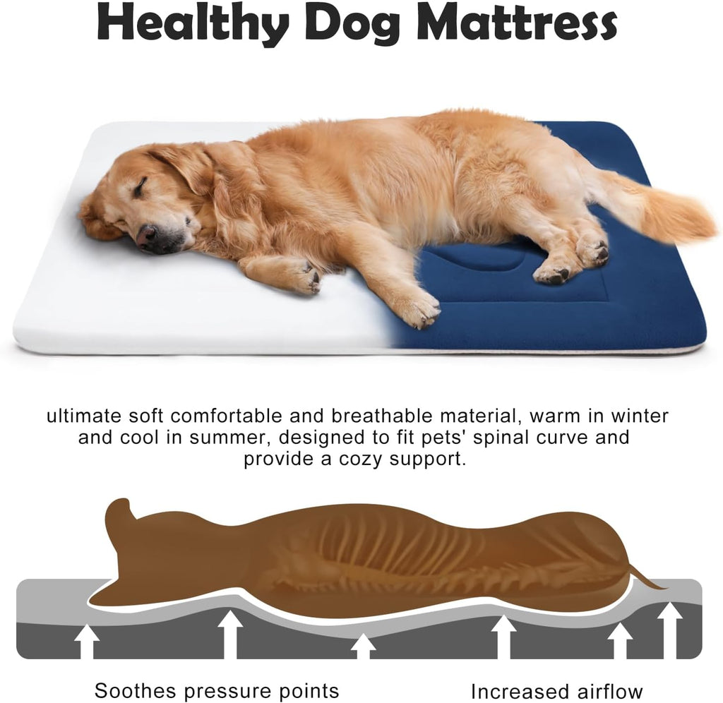 The Perfect Large Dog Mat! 42in Non-Slip, Washable, Soft Mattress Pad!