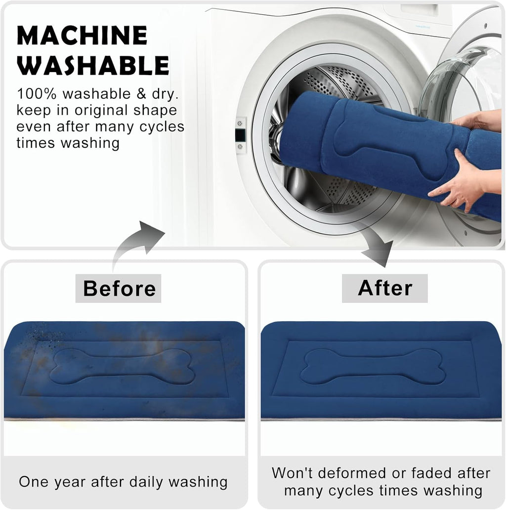 The Perfect Large Dog Mat! 42in Non-Slip, Washable, Soft Mattress Pad!