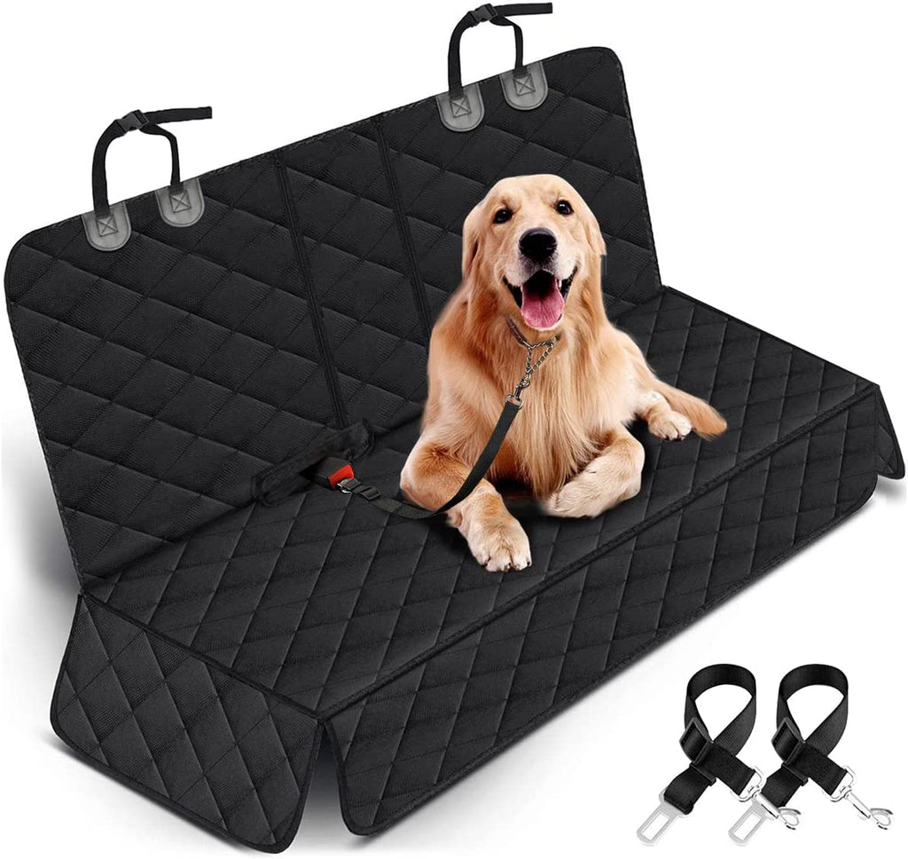 Premium Dog Car Seat Cover - Waterproof And Non-Slip Back Seat Protector for Dogs, Fits Most Cars, Trucks, and SUVs with Middle Armrest - Black