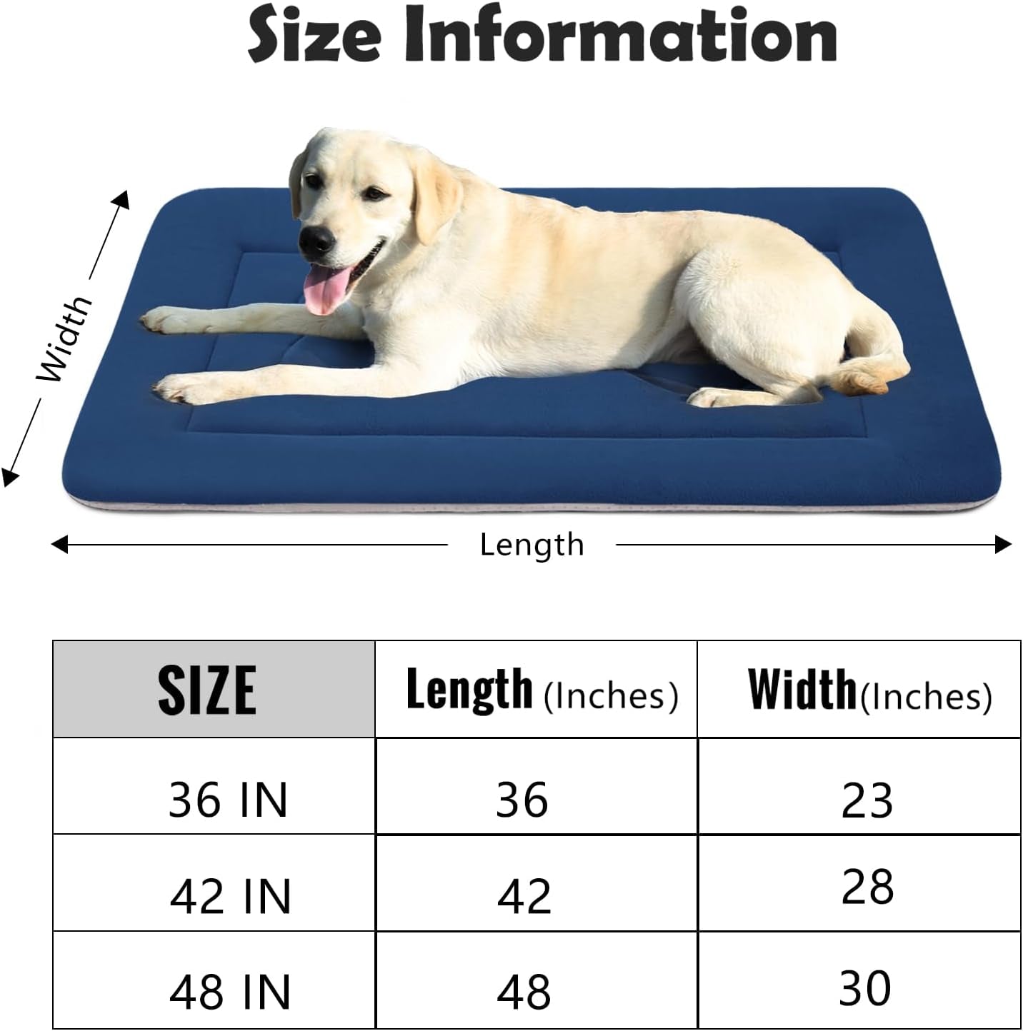 The Perfect Large Dog Mat! 42in Non-Slip, Washable, Soft Mattress Pad!