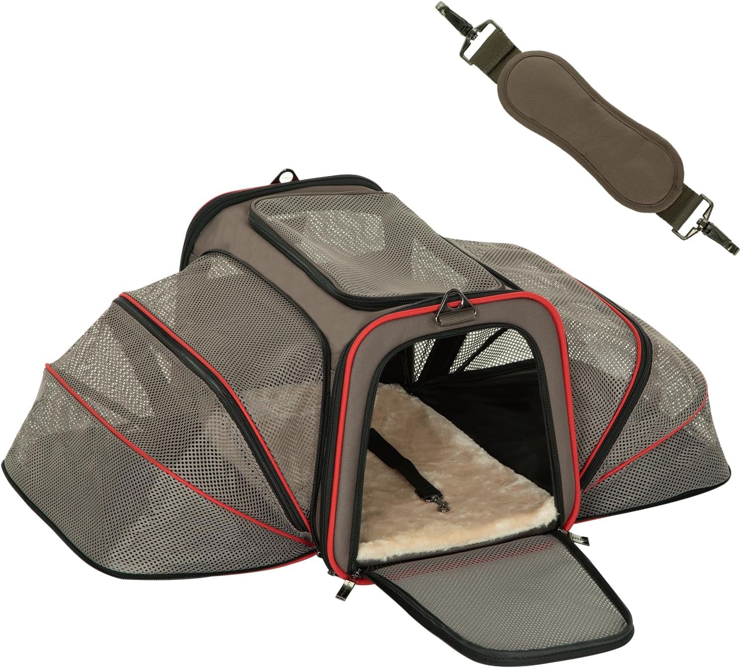 Expandable Cat/Dog Carrier! Airline Approved! With Two Extension up to 9LB! Soft-Sided, Portable, Washable, Pet Travel Carrier!